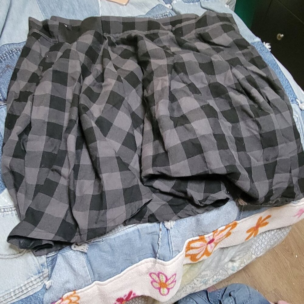 Pleated Plaid Skirt
